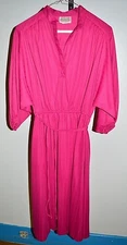 VTG 1970s/1980s JIMMY LOS ANGELES Pink Polyester Dress Size 14