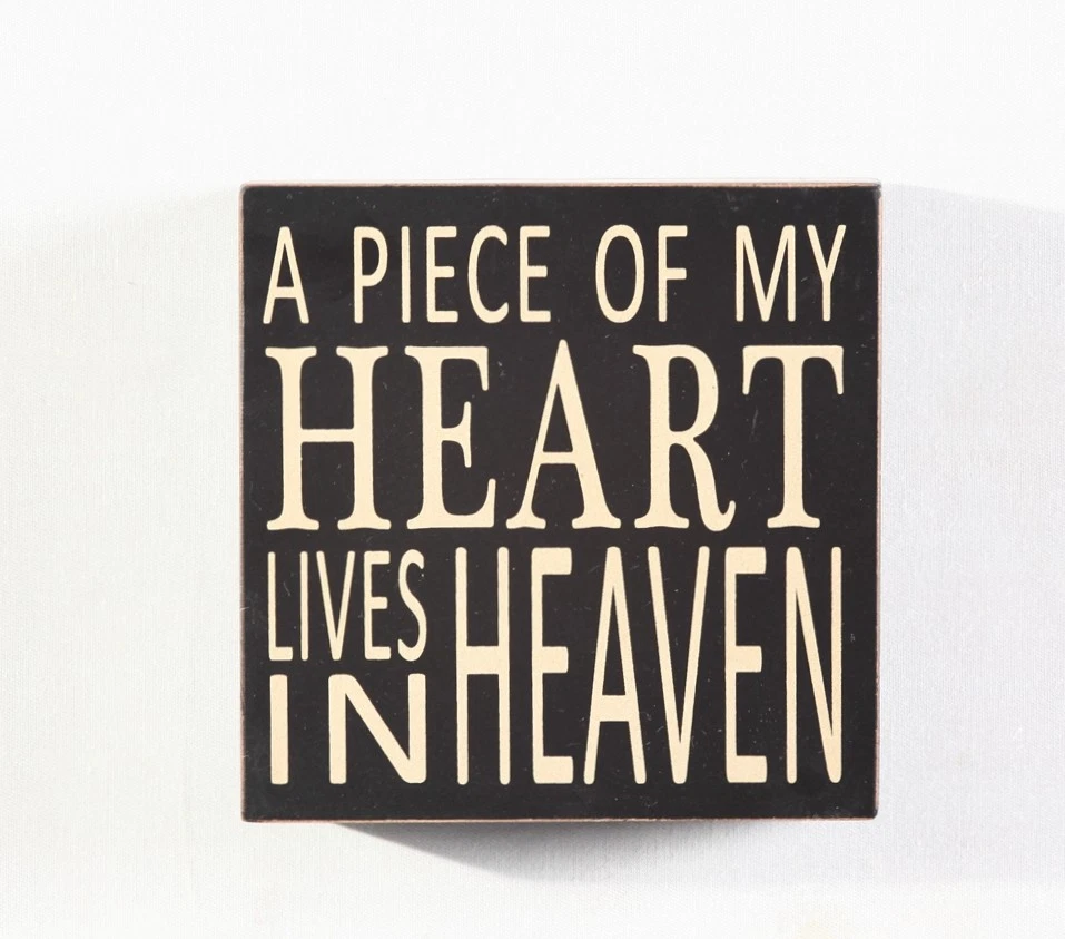 5.75"H  "A Piece Of My Heart Lives in Heaven" Wood Box Hanging Sign Home decor   - Image 4 of 4