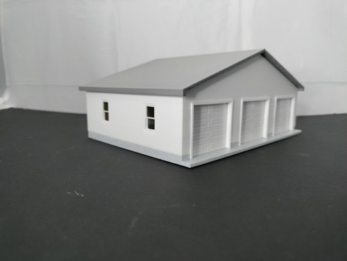 1:64 Scale - White 3 Car Garage with Opened and Closed Garage Door - 3D Printed - Picture 7 of 9