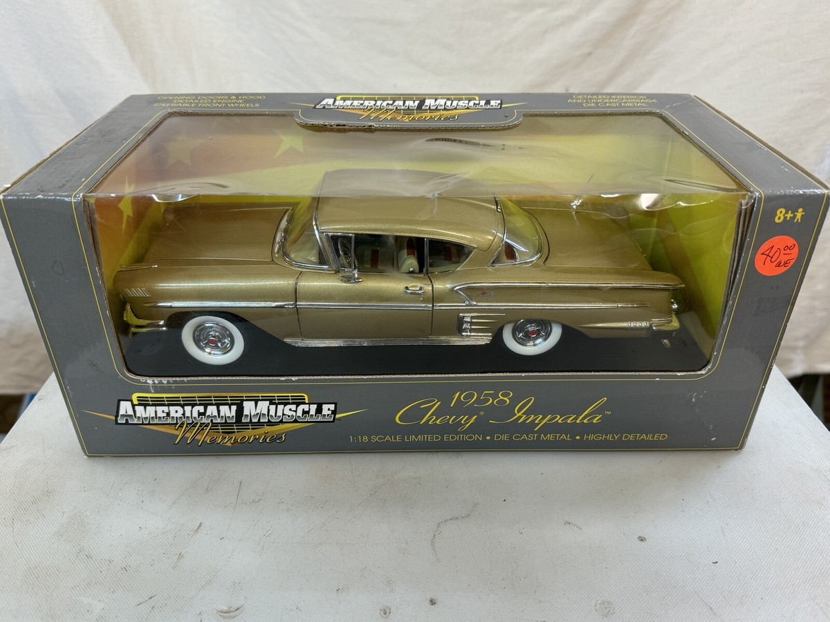 1958 CHEVROLET IMPALA GOLD LIMITED EDITION 1:18 ERTL OPENING HOOD