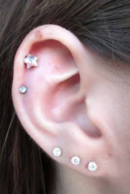 Clear Star Helix Tragus Cartilage Piercing 16G (1.2mm) | eBay