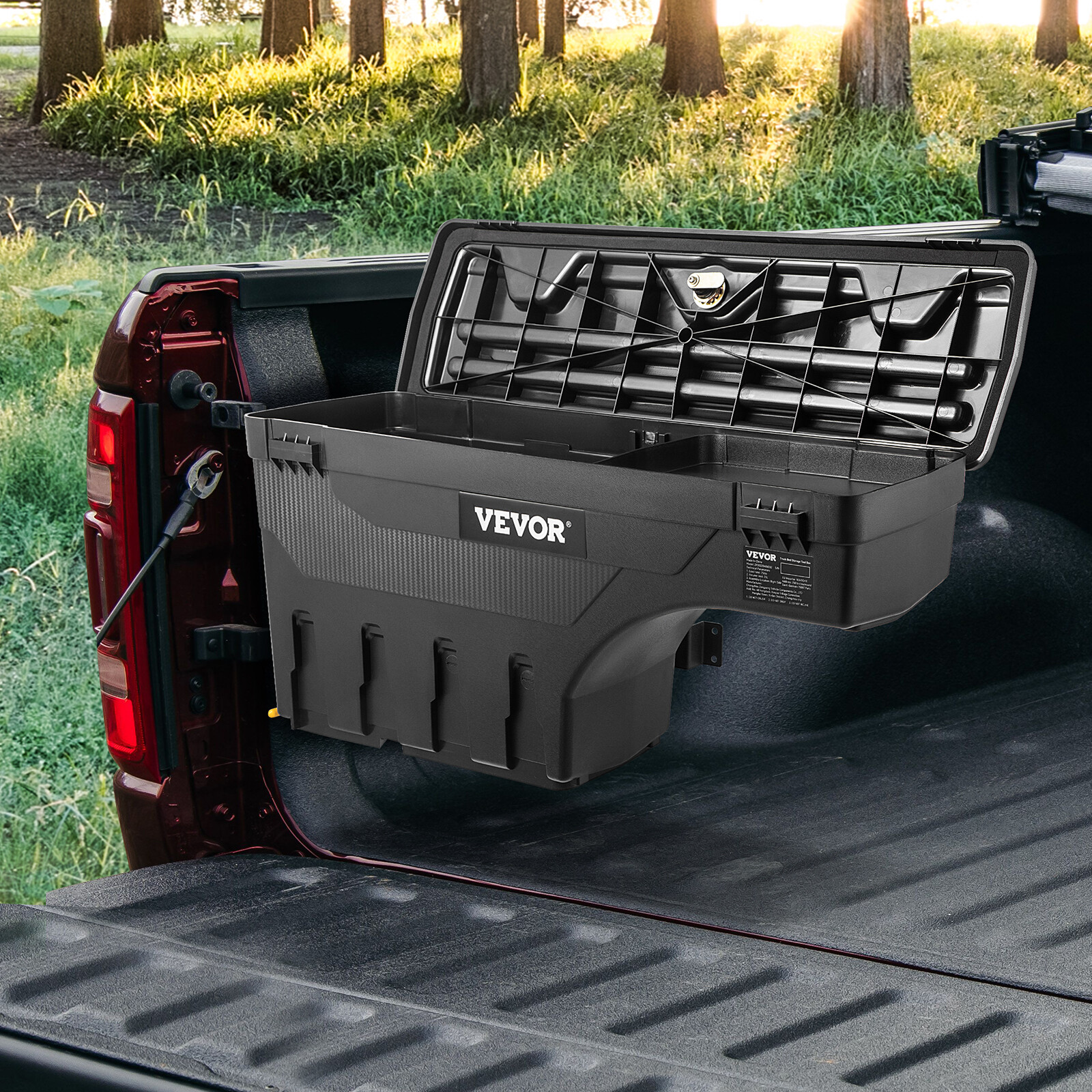 Boîte à Outils Lit de Camion Amovible 25 L pour Chantier et Loisirs