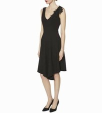 New Gina Bacconi Evelina Black Lace Trim Evening Dress Sz UK 12 rrp £200