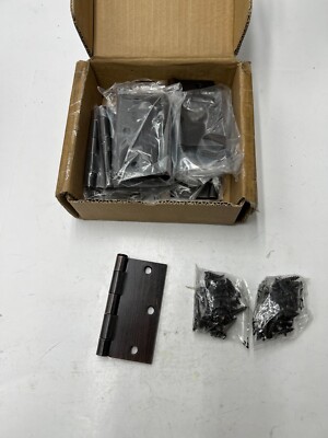 BOX OF 12 Interior Door Hinge Square 3.5 x 3.5 Inch Matte Black AB-DH549-OR