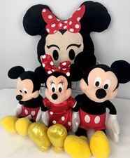 4 Pc. Disney 2 Mickey Mouse Minnie Mouse Plush Dolls Emoji Pillow Collectors