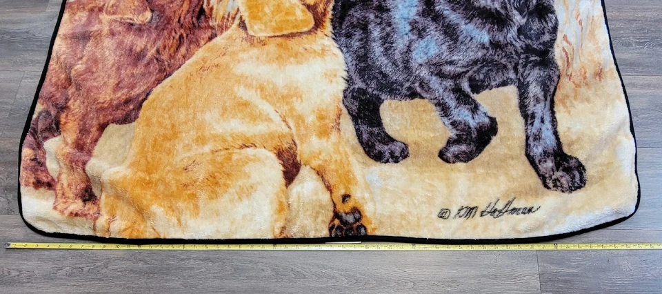 The Northwest Company Retriever Puppies Dogs Throw Blanket 45”x 55” KM Hoffman - Image 3 of 4