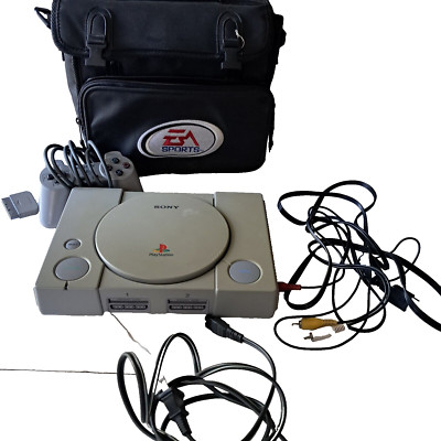 Sony PS1 Console Original PlayStation 1 with Controller Power Cord Carry Bag
