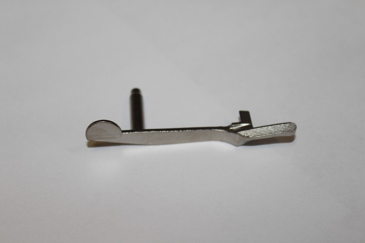 Extended Slide Lock/Release Lever for Hi-Power NICKEL PLATED #BIN
