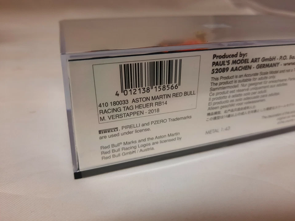 Minichamps Aston Martin Red Bull RB14 Max Verstappen 2018 1/43 410180033 - Immagine 3 di 3
