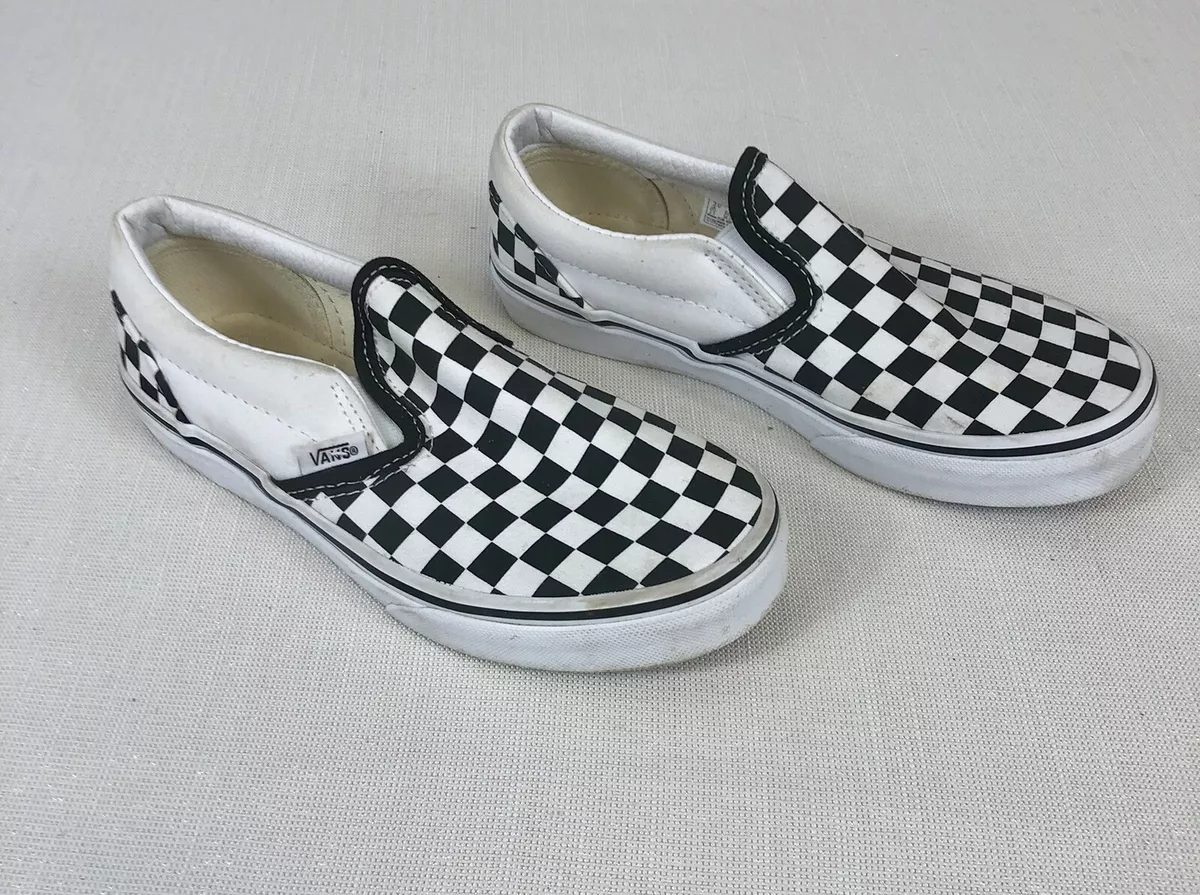 Vans Classic Slip On Checkerboard Black White Size US Kids 3 Shoes Off The Wall