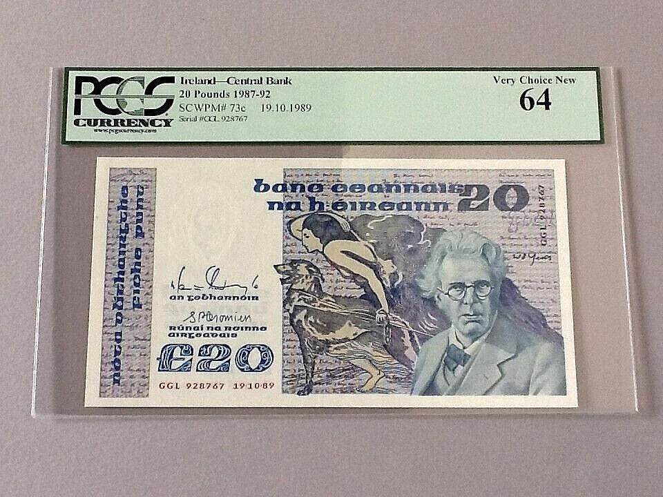 Ireland 20 Pounds P-73c 1989  PCGS 64 - Image 2 of 4