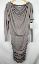 Athleta Dress Women's Size Small Brown Frosted Solstice Cowl Neck Long Sleeve