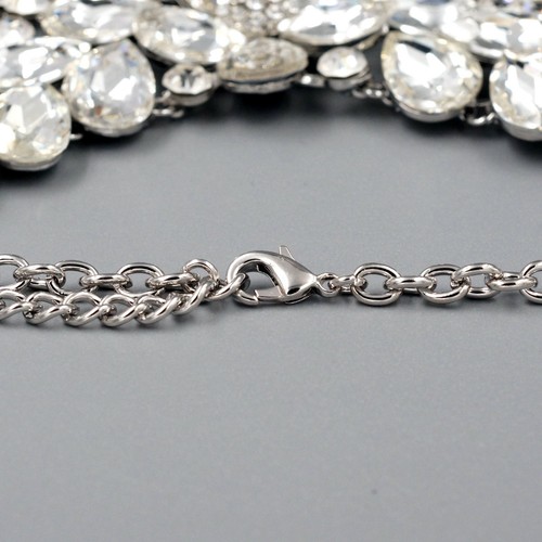 Collar colgante de cristal enchapado en rodio pendientes boda joyería conjunto 04350 - Imagen 4 de 8