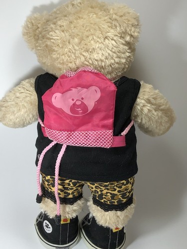 Build A Bear Workshop Cream Color Teddy Bear Brown Nose Plush With Outfit - Picture 5 of 8