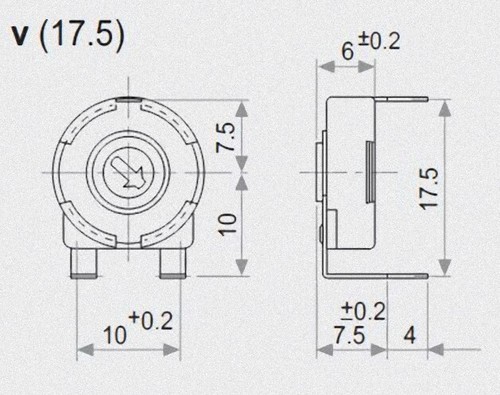2 pezzi Trimmer resistivo 100 Ohm Piher PT15LV17 trimmer potenziometro 17,5mm - Picture 3 of 4