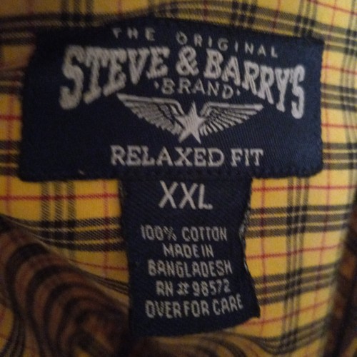 Camisa Steve & Barrys Calce Relajado Abotonada-Talla XXL-Amarilla Cuadros-Bolsillo-Motero - Imagen 9 de 9