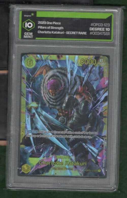 One Piece TCG Charlotte Katakuri OP03-123 Secret Rare Pillars of Strength DGS 10