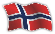 Norway Wavy Flag Car Bumper Sticker Decal