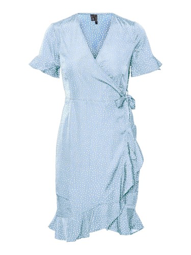 VESTE MODA Vestido Corto Envoltura Mini con Volantes y Escote en V VMFILLI NUEVO - Imagen 7 de 22