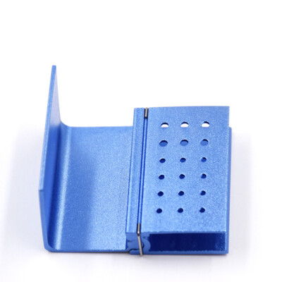 Pink 30 Holes Dental FG Burs Holder Block Aluminium Autoclave Disinfection Box D