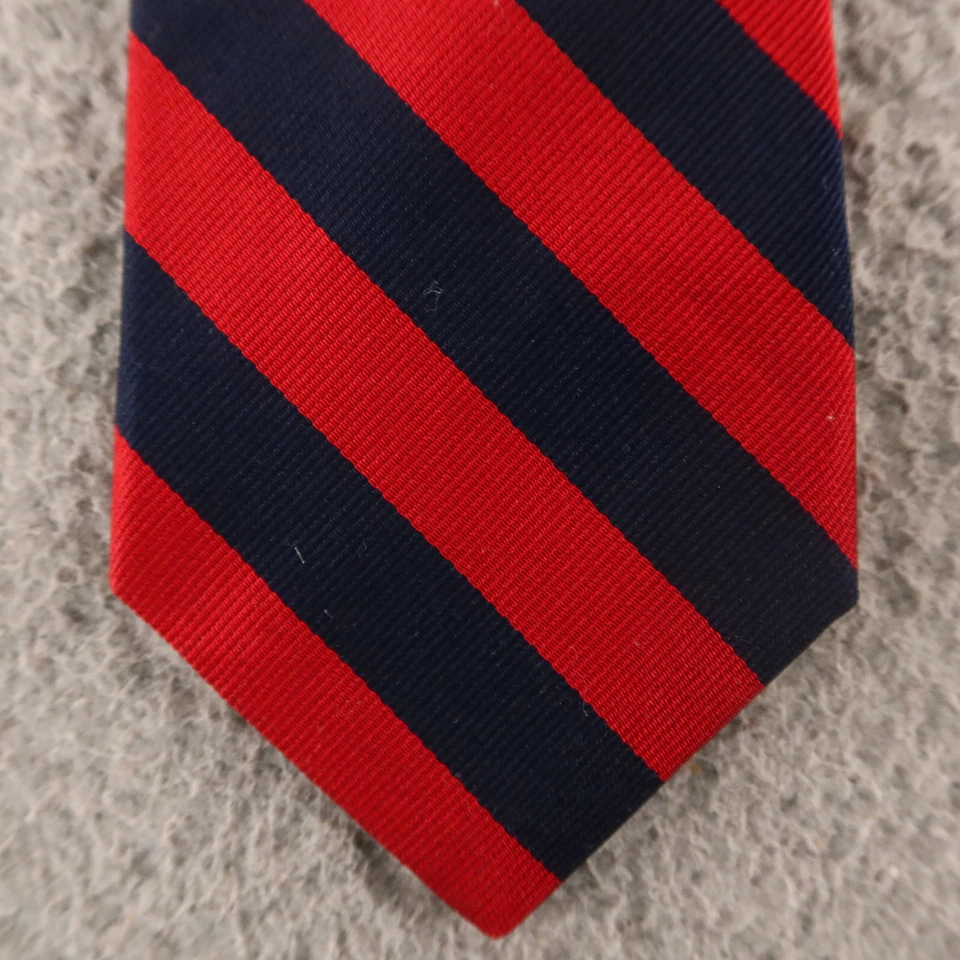 Marshall Fields Tie Blue Red Regimental Striped 100% Silk Made in USA 3.25" - Image 2 of 4