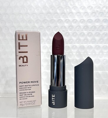 BITE BEAUTY POWER MOVE HYDRATING SOFT MATTE LIPSTICK  Espresso Brava NIB