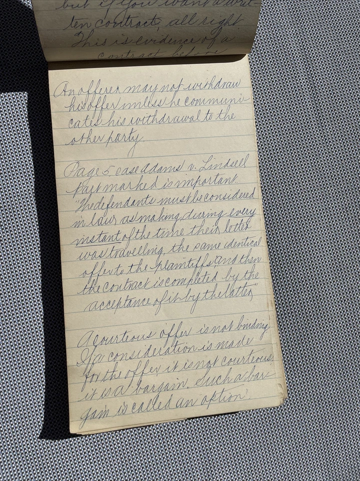 manuscript points brought by Professor Mumma on Contracts Kennedy estate - Image 3 of 4