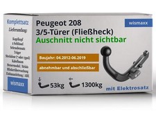 ANHÄNGERKUPPLUNG für Peugeot 208 12-19 abnehmbar BRINK +13pol E-Satz BRINK