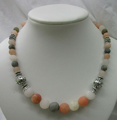 MONDSTEIN multicolor Edelstein-Kette COLLIER  45 cm  HANDARBEIT Nr.102