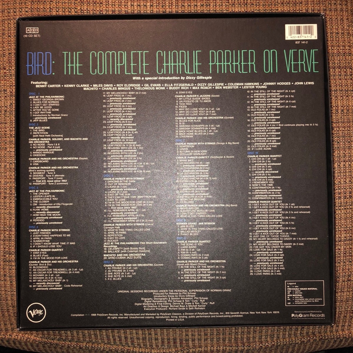 Bird: The Complete Charlie Parker On Verve, 10 CD Box Set | eBay Bird: The Complete Charlie Parker On Verve, 10 CD Box Set | eBay
