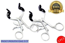 DENTAL GAG MOLT MOUTH GAG 3.5"  WITH SILICONE 2PCS DENTAL SURGICAL INSTRUMENTS