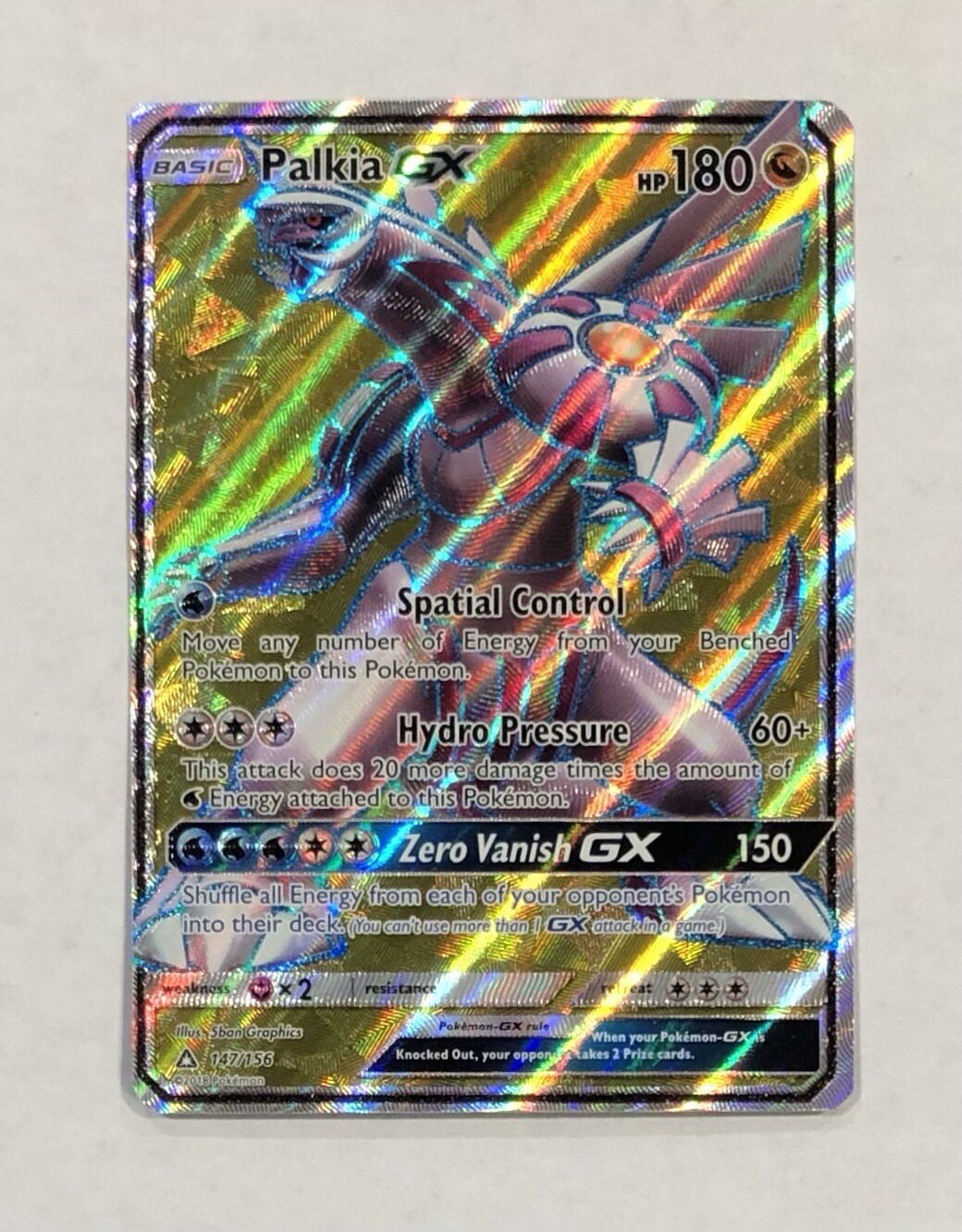 Pokémon PALKIA GX Card 147/156 Full Art Holo Ultra Rare Sun & Moon NM English