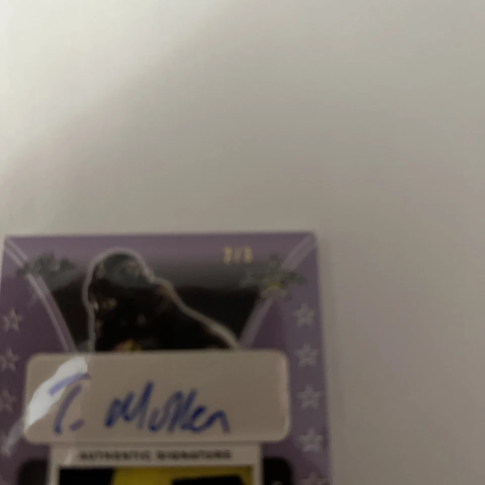 Tiawan Mullen 2019 Leaf Auto /3 and Game Used Football and Selection Tour Jersey - Image 3 of 4