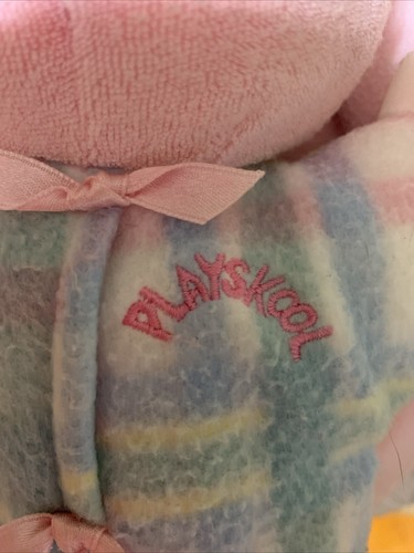 VTG Playskool Snuzzles Pink Pastel Plaid Plush Bunny Rabbit Lovey 1996 5038/5035 - Picture 9 of 10