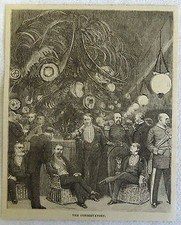 1882 magazine engraving ~  THE CONSERVATORY ~ Chatsworth House, Derbyshire