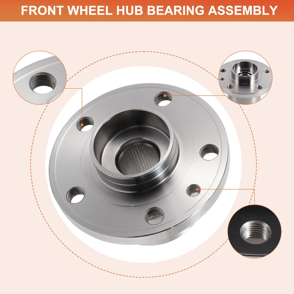 2 Front Wheel Hub Bearing For 2007-2016 Volvo S80 2008-2015 Volvo Xc70 with ABS Foto 3 de 4