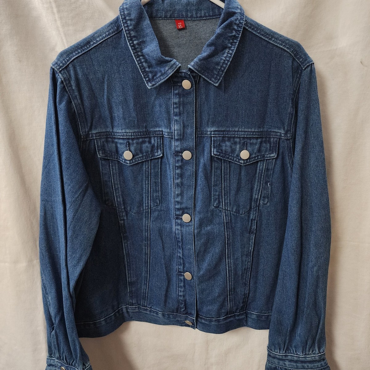 Women's Fashion Button Down Denim Jacket, Blue, XL | eBay