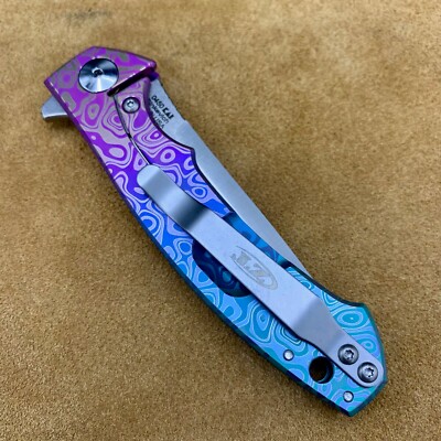 Zero Tolerance ZT 0450 Plain Edge Folder Pink to Green Flomascus