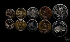 SEYCHELLES 1 5 10 25 C 1 Rupee x 1 Set 5v KM-46-50 1982-2000 BIRD FISH UNC COIN