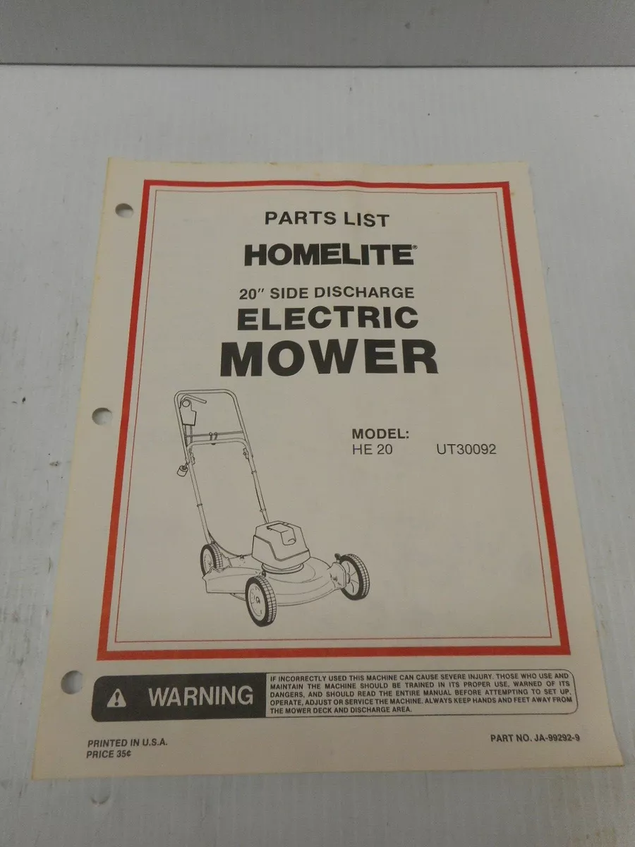 Homelite electric mower parts sales