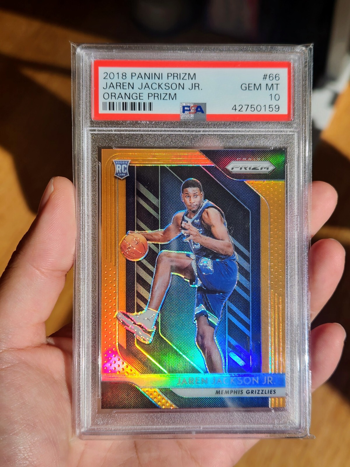 2018-19 Prizm Jaren Jackson Jr. Orange /49 PSA 10 RC POP 13 #66
