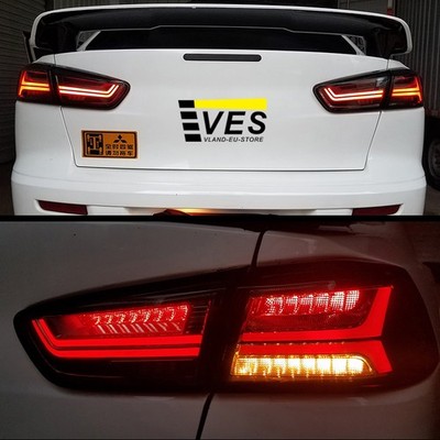 LED Sequential Tail Lights For 2008-2017 Mitsubishi Lancer EVO SMOKE Brake Light