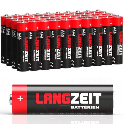 50 Stück Langzeit Alkaline Batterien AAA Micro LR03 1,5V Batterie
