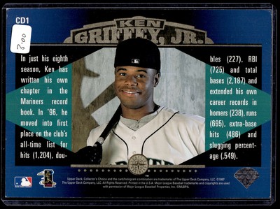1997 Upper Deck Clearly Dominant Jumbos Ken Griffey Jr. Seattle