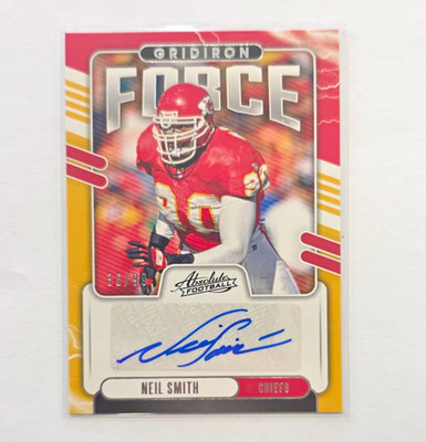 Panini 2020 Absolute Gridiron Force Signatures Neil Smith #GF-NS Chiefs /99 Auto