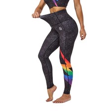 Rainbow Flash Dust High Waisted Leggings with Pockets for Tummy Control Yoga ...
