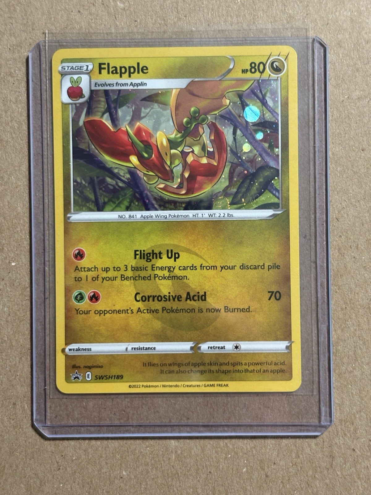 Pokemon TCG - Brilliant Stars - Flapple Cosmo Holo SWSH189 - Black Star Promo NM