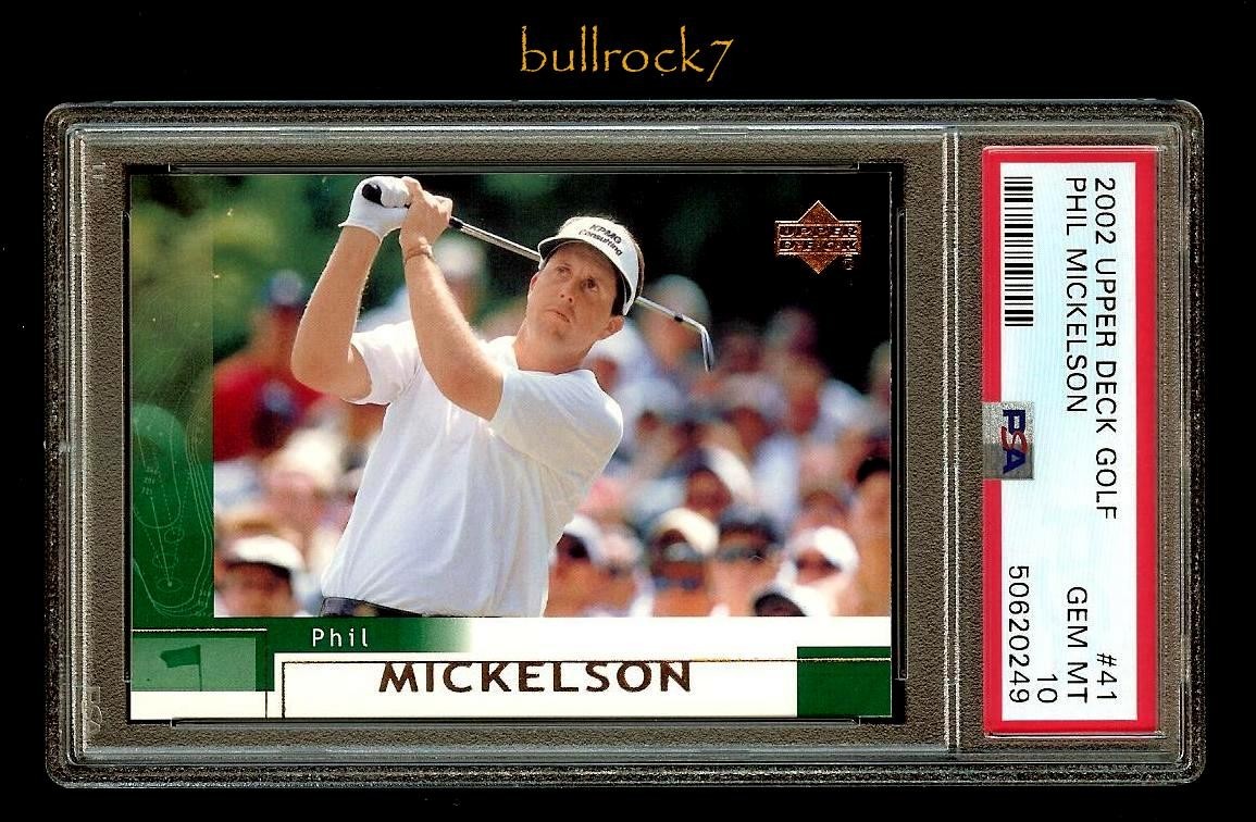 (1) PHIL MICKELSON 2002 Upper Deck Golf RC Rookie Card #41 PSA 10 *2594 QTY