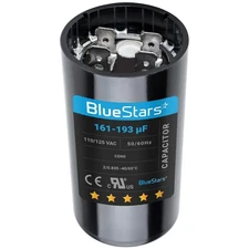 [UL Certified] BlueStars 161-193 uF MFD 110-125 VAC ±20% 50/60 Hz CD60 Round Mot