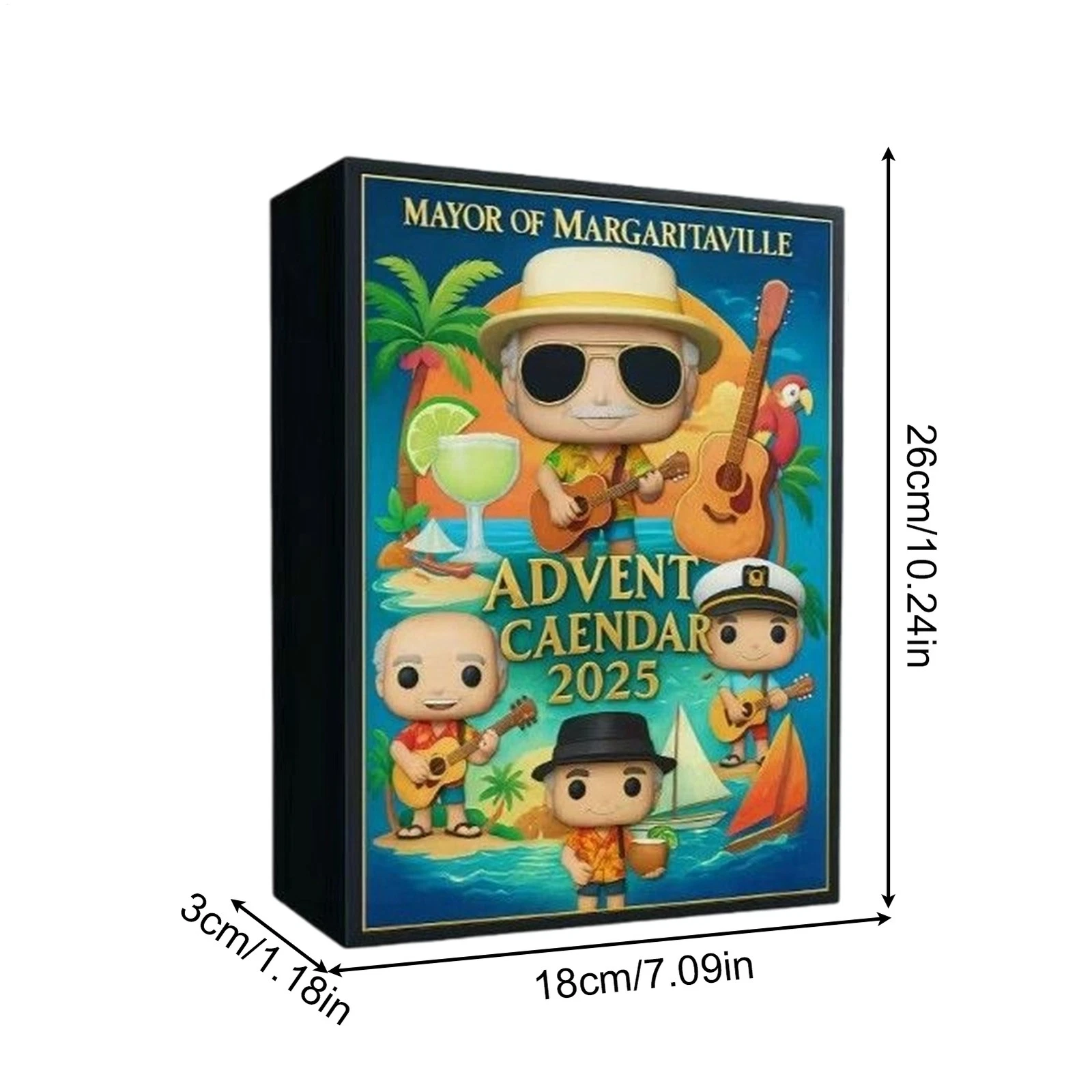 2D Rock Star Jimmy Buffett Advent Calendar 24 Days Countdown Calendar 2025